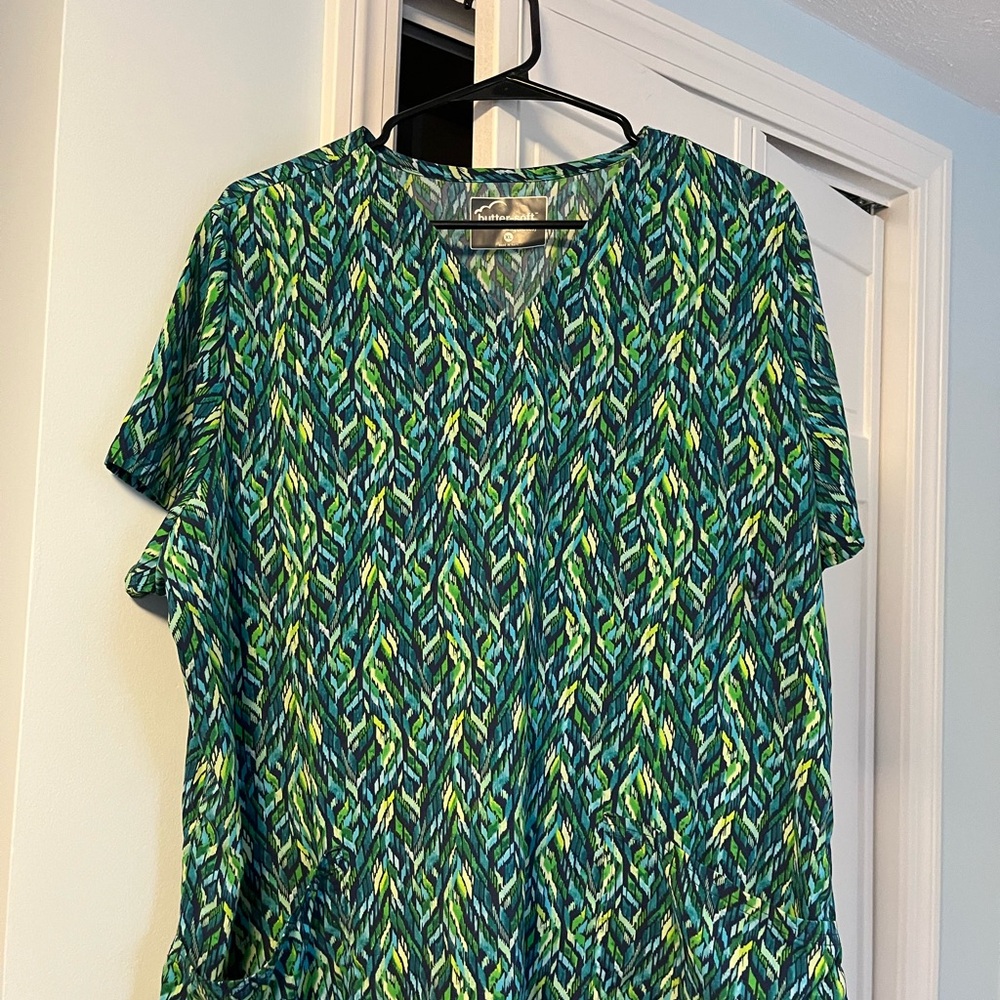 Teal, blue & green  Women's scrub top